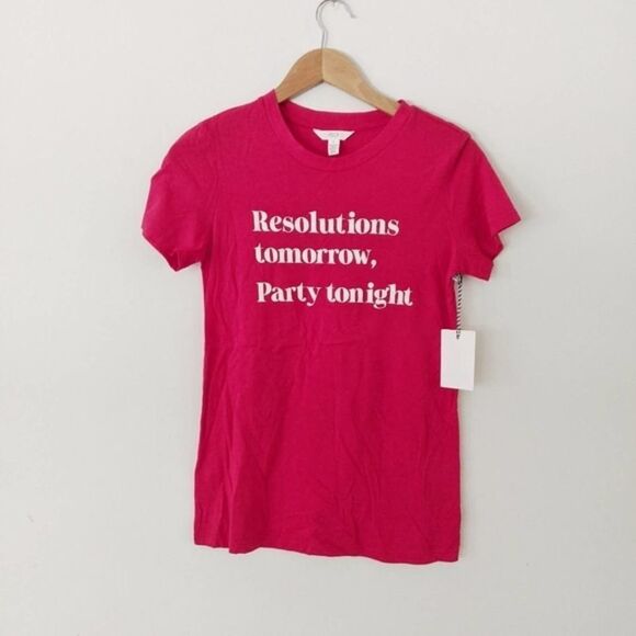 1901 Resolutions Tomorrow Party Tee Shirt in Red - Picture 1 of 5